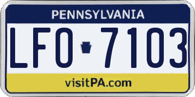 PA license plate LFO7103
