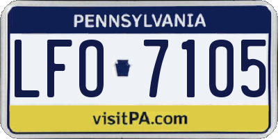 PA license plate LFO7105