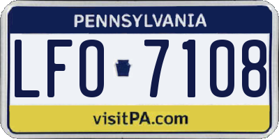 PA license plate LFO7108