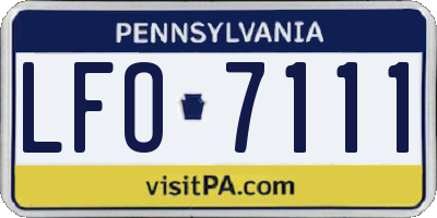 PA license plate LFO7111