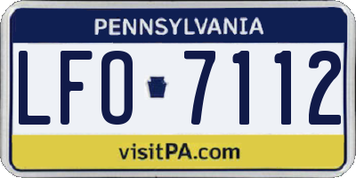 PA license plate LFO7112