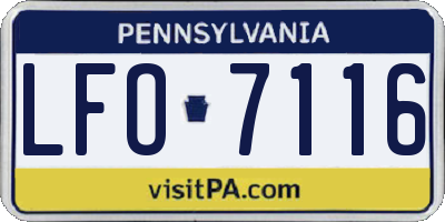 PA license plate LFO7116