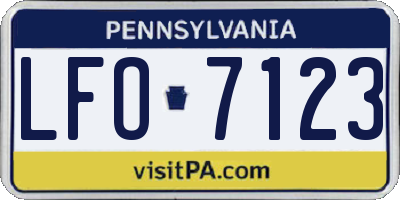 PA license plate LFO7123