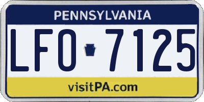 PA license plate LFO7125
