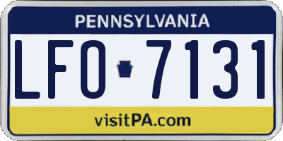 PA license plate LFO7131