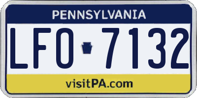 PA license plate LFO7132