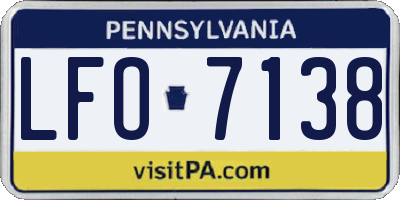 PA license plate LFO7138