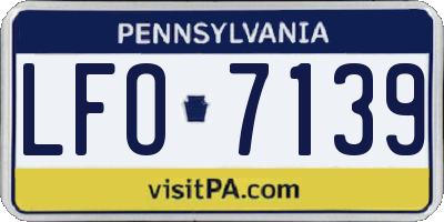 PA license plate LFO7139