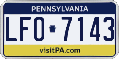 PA license plate LFO7143