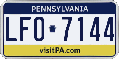 PA license plate LFO7144