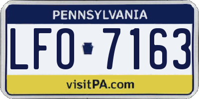 PA license plate LFO7163