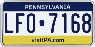 PA license plate LFO7168