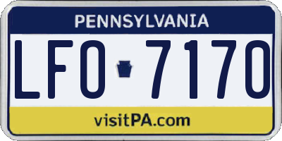 PA license plate LFO7170