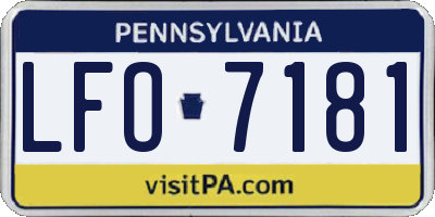 PA license plate LFO7181