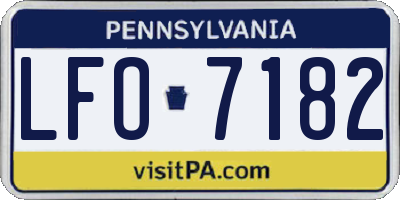 PA license plate LFO7182