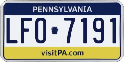 PA license plate LFO7191
