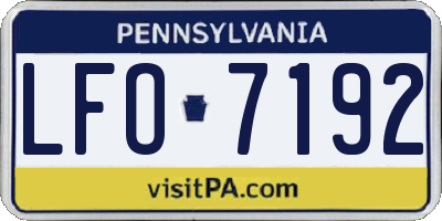 PA license plate LFO7192