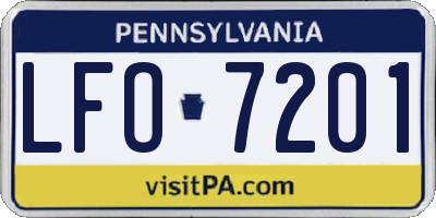 PA license plate LFO7201