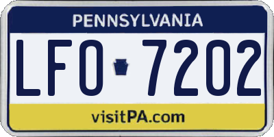 PA license plate LFO7202