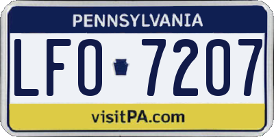 PA license plate LFO7207