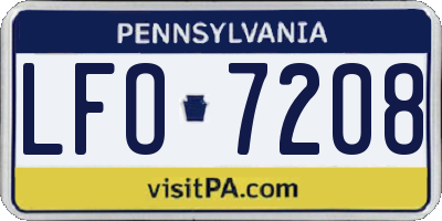 PA license plate LFO7208