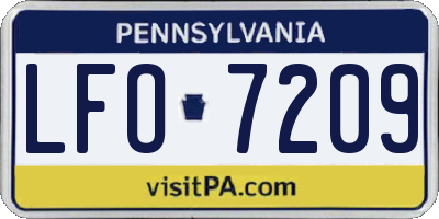 PA license plate LFO7209