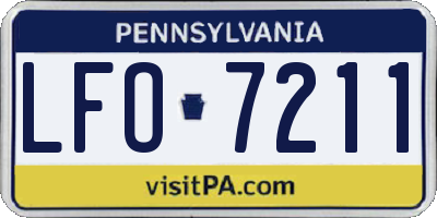 PA license plate LFO7211