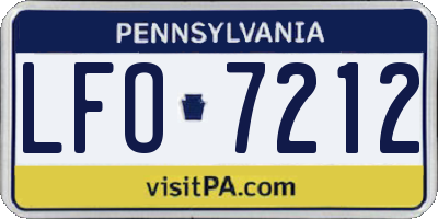 PA license plate LFO7212