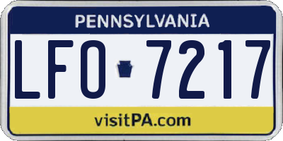 PA license plate LFO7217