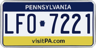 PA license plate LFO7221