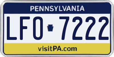 PA license plate LFO7222