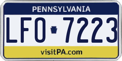 PA license plate LFO7223