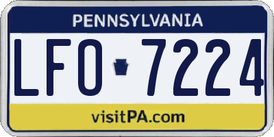 PA license plate LFO7224