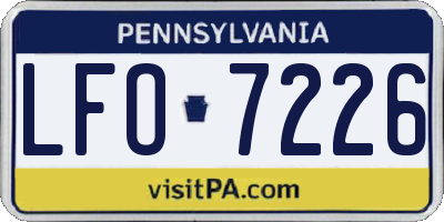PA license plate LFO7226