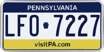 PA license plate LFO7227