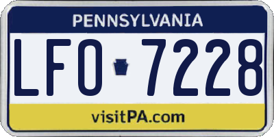 PA license plate LFO7228