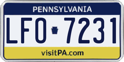 PA license plate LFO7231