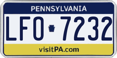 PA license plate LFO7232