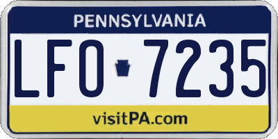 PA license plate LFO7235