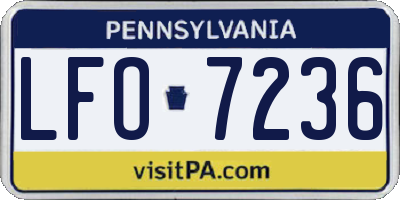 PA license plate LFO7236
