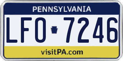 PA license plate LFO7246