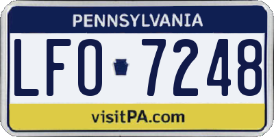 PA license plate LFO7248