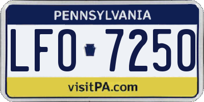 PA license plate LFO7250