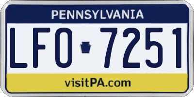 PA license plate LFO7251
