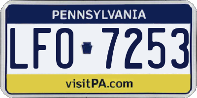 PA license plate LFO7253