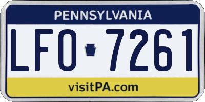 PA license plate LFO7261
