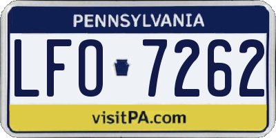 PA license plate LFO7262