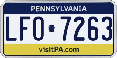 PA license plate LFO7263