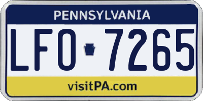 PA license plate LFO7265