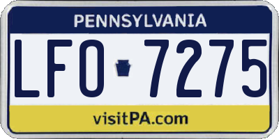 PA license plate LFO7275